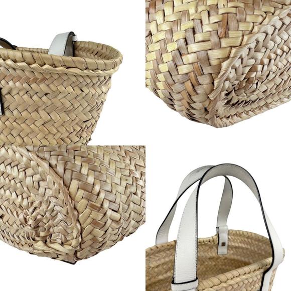 LOEWE Small Basket Handbag in Straw Leather (White/Natural) for Women (z6452) - Picture 4 of 5